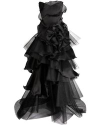 Marchesa - Strapless Tiered Tulle Gown - Lyst