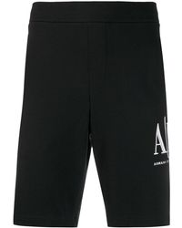 Armani Exchange - Logo-embroidered Track Shorts - Lyst