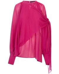 Gianluca Capannolo - Draped Knotted-Detail Blouse - Lyst