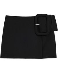 Ami Paris - New Wool Big Buckle Belted Mini Skirt - Lyst