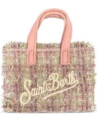 MC2 Saint Barth - Tweed Frayed-Edge Tote Bag - Lyst