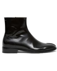 MM6 by Maison Margiela - Polished Leather Ankle Boots - Lyst