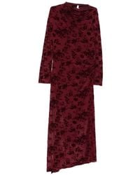 Imperial - Floral-Devoré Draped Maxi Dress - Lyst