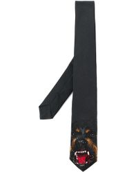 Givenchy Corbata Bordada Rottweiler - Negro