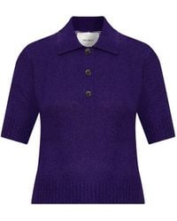 Lisa Yang - Masy Buttoned Knitted Polo Shirt - Lyst