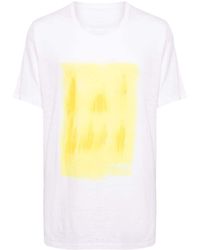 120% Lino - Paint-print Linen T-shirt - Lyst