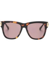 Chloé - Tone Rectangle Sunglasses - Lyst