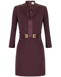 Elisabetta Franchi - Buckle Detail Mini Dress - Lyst