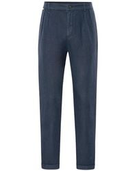 04651 Handelsgesellschaft MBH & Co. KG - Pleated Linen Trousers - Lyst