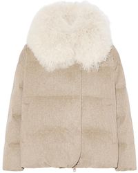 Yves Salomon - Shearling-Collar Padded Coat - Lyst