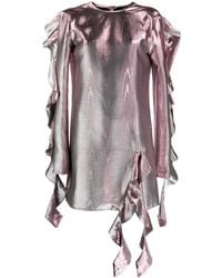 Ellery - Ruffled Metallic Effect Dress - Lyst