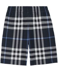 Burberry - Shorts de algodon a cuadros en jacquard - Lyst
