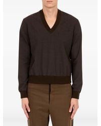 MM6 by Maison Margiela - V-Neck Long-Sleeve Top - Lyst