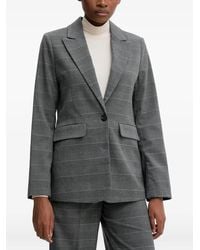 Benetton - Blazer Con Bolsillo A Cuadros - Lyst