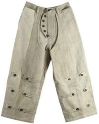 Ziggy Chen - Button-Detail Wide-Leg Jeans - Lyst