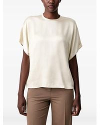 Sisley - Satin-Finish Short-Sleeve Blouse - Lyst
