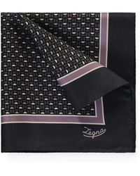 ZEGNA - Geometric-Print Silk Pocket Square - Lyst