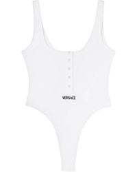 Versace - Ribbed Cotton Bodysuit - Lyst