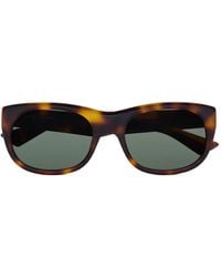 Saint Laurent - Gafas de sol con montura redonda con efecto de carey - Lyst