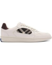 Burberry - Leather And Check Sneaker Terrace - Lyst