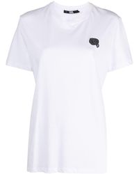 Karl Lagerfeld - Ikonik 2.0 Glitter Organic Cotton T-shirt - Lyst