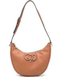 Guess - Logo-Plaque Crescent Shoulder Bag - Lyst