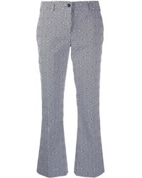 PT01 Укороченные Брюки С Геометричным Принтом - Серый