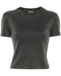 Mugler - フープディテール クロップドtシャツ - Lyst