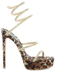 Rene Caovilla - Cleo Leopard-Print Sandals - Lyst