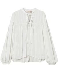 Twinset - Striped Jacquard Blouse - Lyst