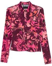 Versace Jeans Couture - Porcelain Barocco Button-Up Blouse - Lyst