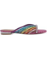 Kurt Geiger - Crystal Strap Flat Mules - Lyst