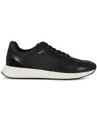 BOSS - Titanium Runn Panelled Sneakers - Lyst