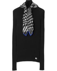 Burberry - Scarf-Detail Ribbed Jumper - Lyst