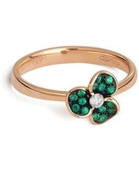 Leo Pizzo - 18K Rose Candy Flora Emerald And Diamond Ring - Lyst