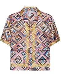 Pierre Louis Mascia - Mosaic-Pattern Short-Sleeve Shirt - Lyst