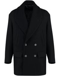 Giorgio Armani - Double-Breasted Notched-Lapel Coat - Lyst