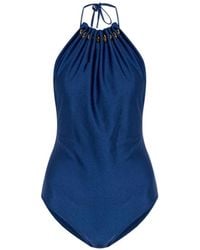 Zimmermann - Aster Embellished Halterneck Swimsuit - Lyst