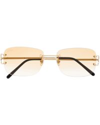 Cartier - Rahmenlose Sonnenbrille mit Logo-Gravur - Lyst