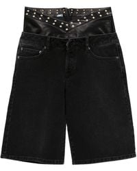 all in - Double Denim Shorts - Lyst