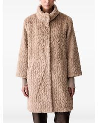 Joseph Ribkoff - Chevron-Pattern Faux-Fur Coat - Lyst