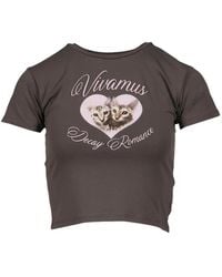 VIVAMUS - Cats Graphic-Print Cropped T-Shirt - Lyst