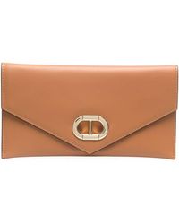 Dee Ocleppo Envelope Flap Clutch Bag - Brown