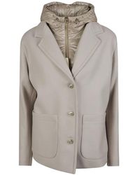 Herno - Abrigo Con Capucha Y Detalle A Capas - Lyst