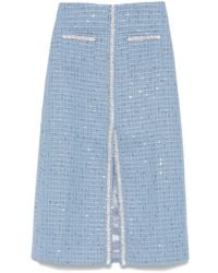 Maje - Sequin-Embellished Tweed Midi Skirt - Lyst