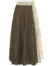 JW Anderson - Pleated Contrasting Panel Midi Skirt - Lyst