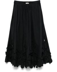 Forte Forte - Gonna Midi Con Applicazione A Fiori - Lyst