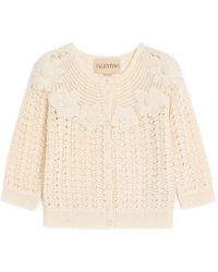 Valentino Garavani - Embroidered Crochet-Flower Cardigan - Lyst