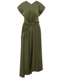 Victoria Beckham - Midi Aria Twist-Detail Dress - Lyst