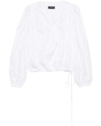 Styland - Wrap-Style Puff-Sleeve Blouse - Lyst